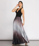 Janella Cross Back Pleated Ombre Dress