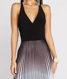 Janella Cross Back Pleated Ombre Dress