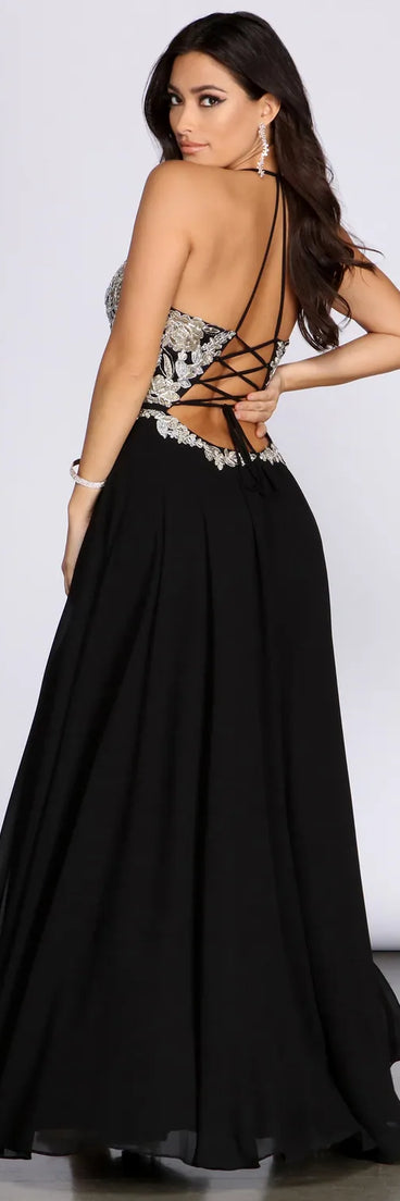 Imogen Metallic A-Line Dress