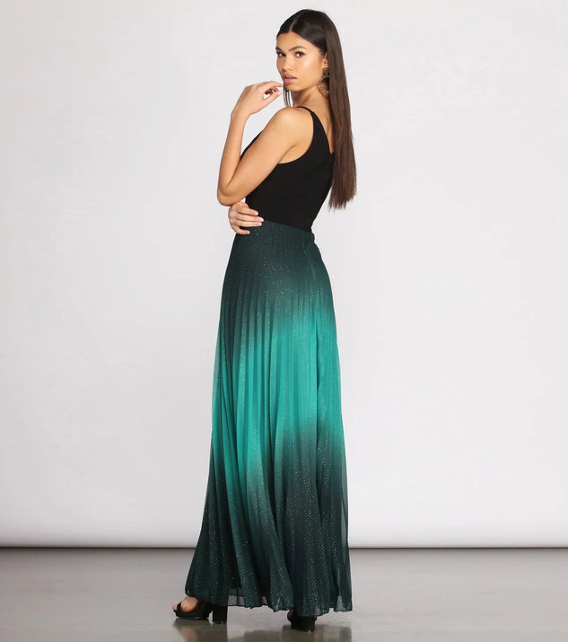 Mishka Pleated Ombre Formal Dress