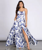 Luna Satin Floral A-Line Dress