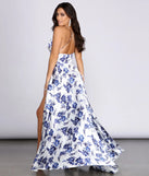 Luna Satin Floral A-Line Dress