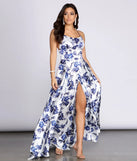 Luna Satin Floral A-Line Dress
