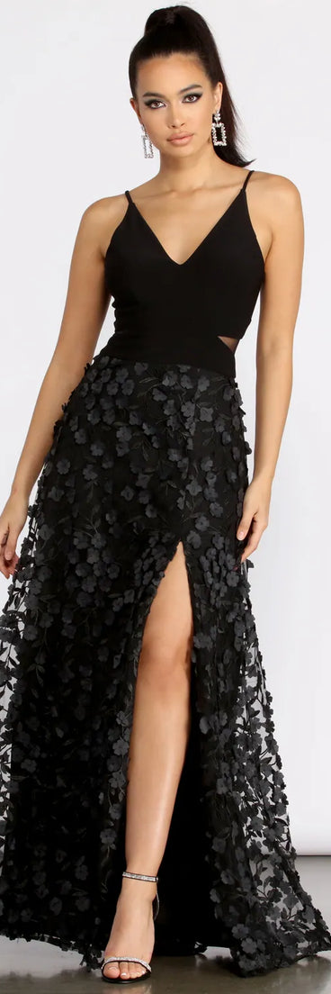 Amira Floral Applique A-Line Dress