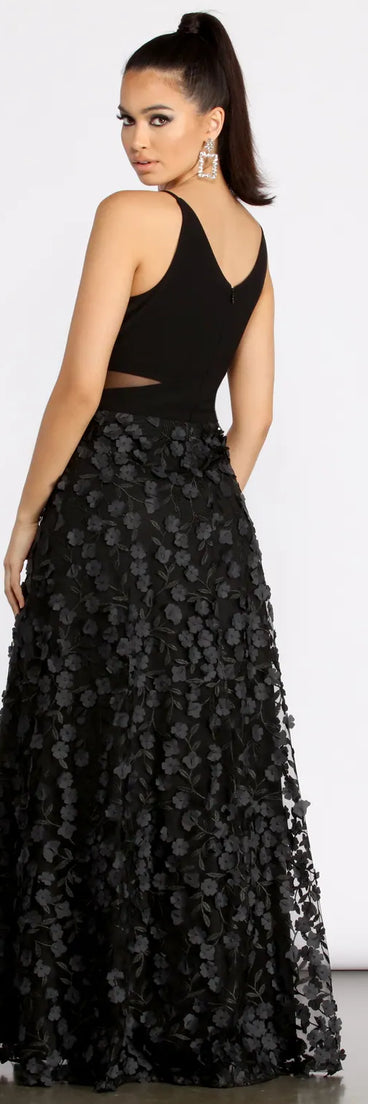 Amira Floral Applique A-Line Dress