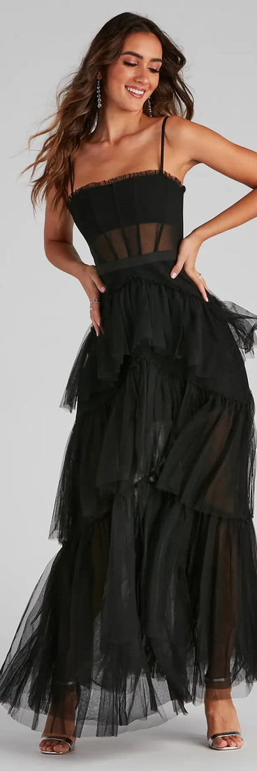 Laura Formal Tiered Tulle Dress | Windsor Laura Formal Tiered Tulle Dress | Windsor
