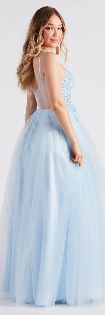 Isabelle Rhinestone Embroidered A-Line Formal Dress