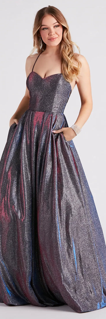 Robyn Metallic A-Line Ball Gown