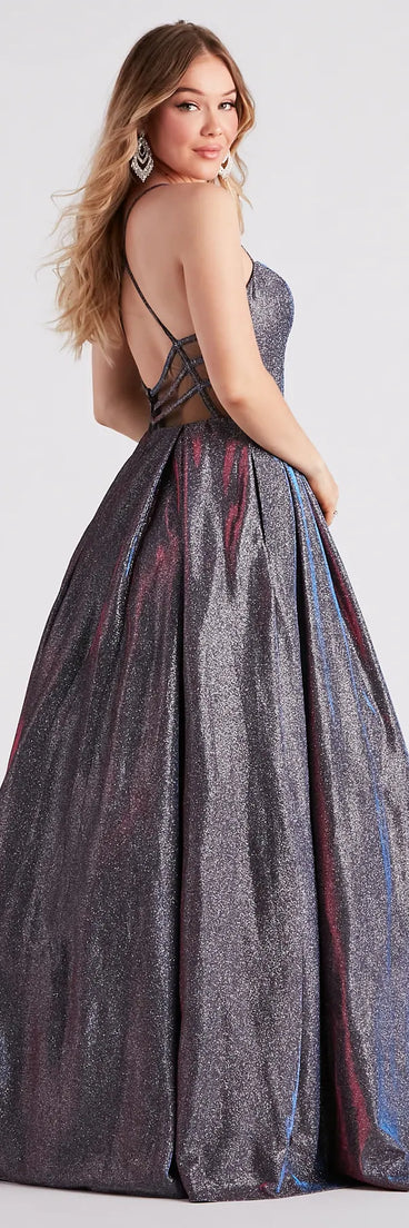 Robyn Metallic A-Line Ball Gown