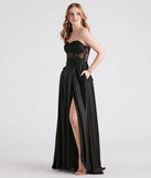Danica Rhinestone Lace Satin Formal Dress
