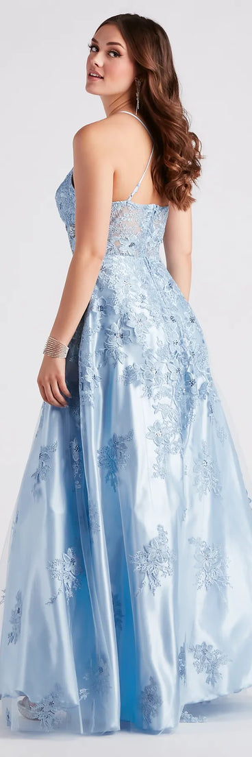 Willow Floral Embroidered Ball Gown