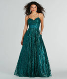 Giavanna Glitter Corset Lace-Up Ball Gown