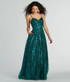 Giavanna Glitter Corset Lace-Up Ball Gown
