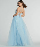 Stand out in a crowd with the Arie Floral Applique Sequin A-Line Ball Gown, a glamorous multicolor sequin dress that sparkles effortlessly as an NYE party gown, wedding guest dress, or must-have evening wear for formal events like military balls and winter formals.
