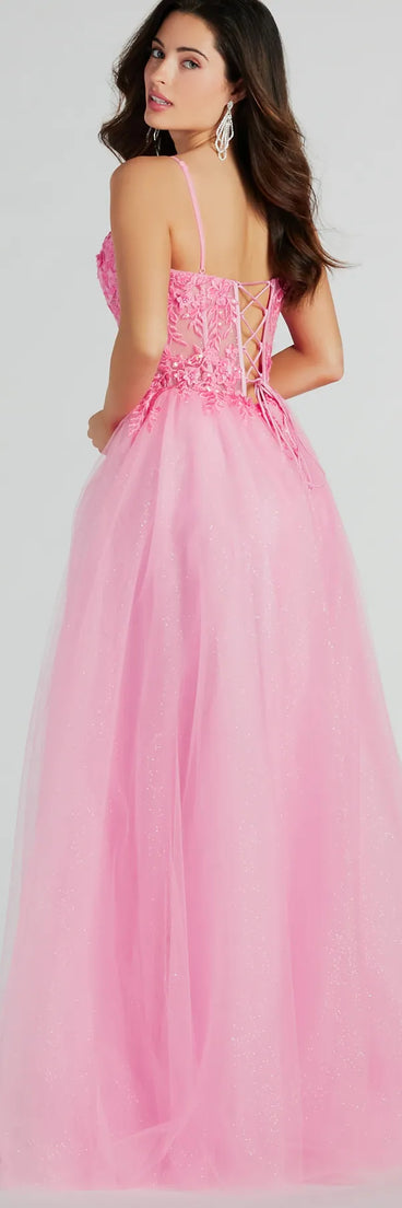 Margo Corset Floral Applique A-Line Ball Gown