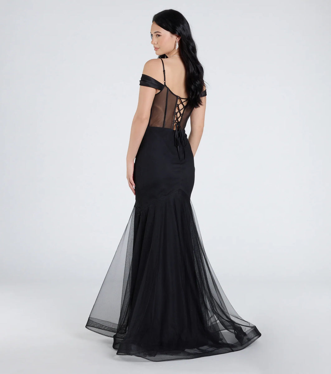 Strapless Corset Bodice Satin Mermaid Gown Plum