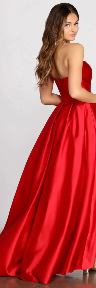 Dahlia Sweetheart Satin Ball Gown