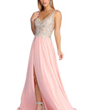 Beatrice Formal High Slit Chiffon Dress