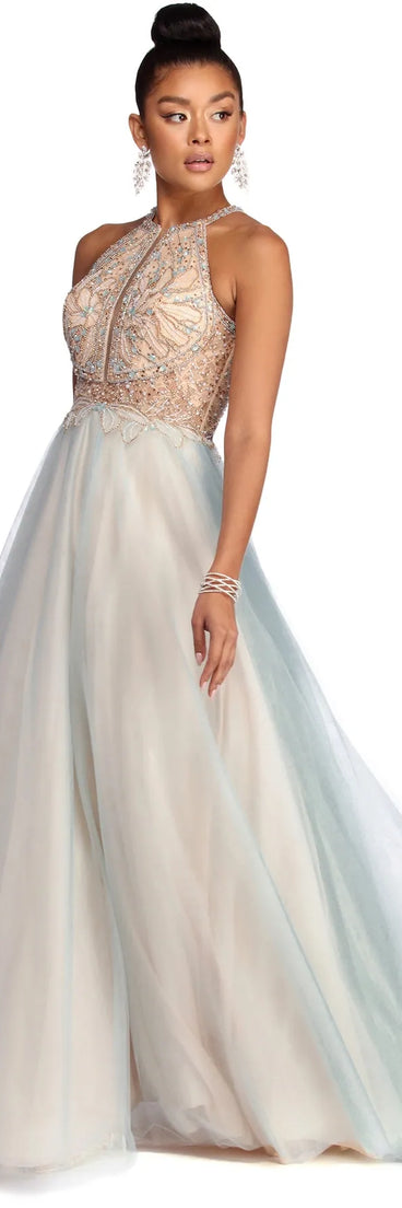 Shauna Beaded Tulle Ball Gown