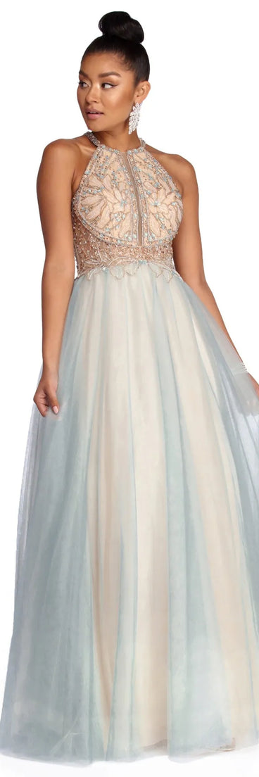 Shauna Beaded Tulle Ball Gown