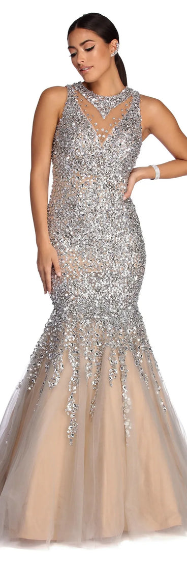 Everleigh Radiating Gemstone Mermaid Dress