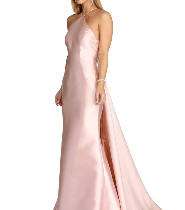 Jasmine Embellished Satin Mermaid Dress