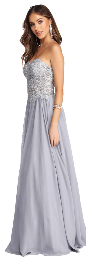 Payson Embroidered Chiffon Ball Gown
