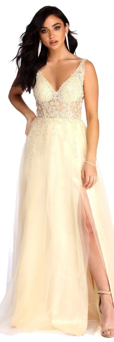 Alisha High Slit Ball Gown