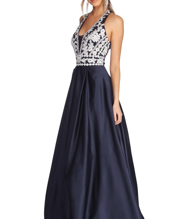 Maddie Formal Embellished Halter Ball Gown