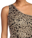 Mila Metallic One Shoulder Dress