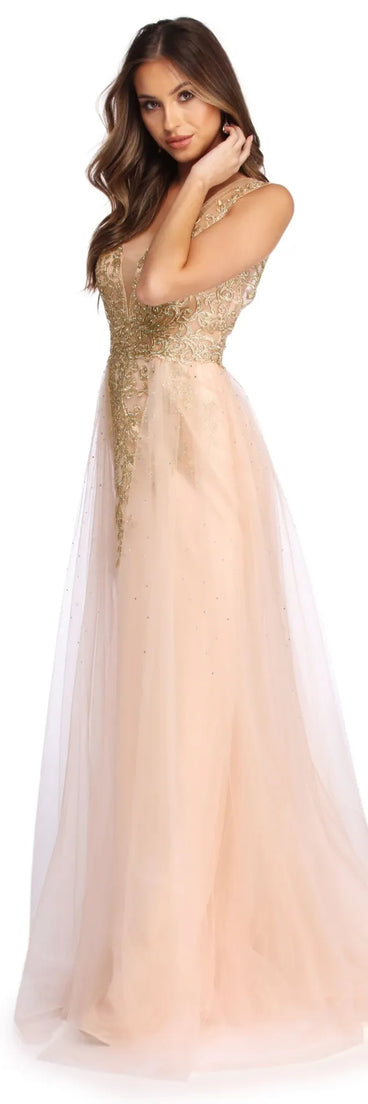 Maryanne Beaded Tulle Ball Gown