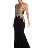 Dina Formal Metallic Open Back Dress