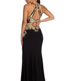 Dina Formal Metallic Open Back Dress