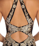 Dina Formal Metallic Open Back Dress