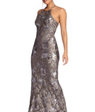 Aaliyah Formal Sequin Open Back Dress