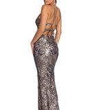 Aaliyah Formal Sequin Open Back Dress