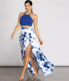 Alma Two Piece Satin & Crepe Dress