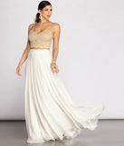Magnolia Two Piece Scallop Lace Glitter A-Line Dress