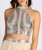 Via Two Piece High Neck Tulle Dress