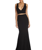 Roxanna Formal Lattice Two Piece Dress