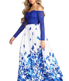Aline Formal Floral Two Piece Dress