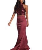 Ophelia Formal Sequin Two Piece Dress