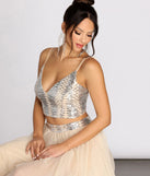 Artemis Sequin Crop Two Piece Tulle Dress