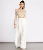 Baylee Scallop Glitter Lace Two Piece Chiffon Dress