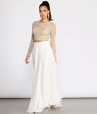 Baylee Scallop Glitter Lace Two Piece Chiffon Dress
