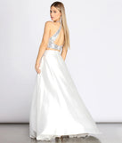 Atara Iridescent Sequin Two Piece Satin Dress