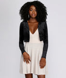 Velvet Crop Bolero Cover Jacket