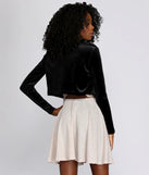 Velvet Crop Bolero Cover Jacket