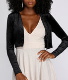 Velvet Crop Bolero Cover Jacket