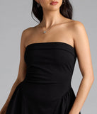 Soiree Ready Strapless Crepe Skater Mini Dress
